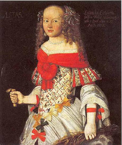 unknow artist Portrait of Ludmilla Elisabeth von Schwarzburg-Rudolstadt Germany oil painting art